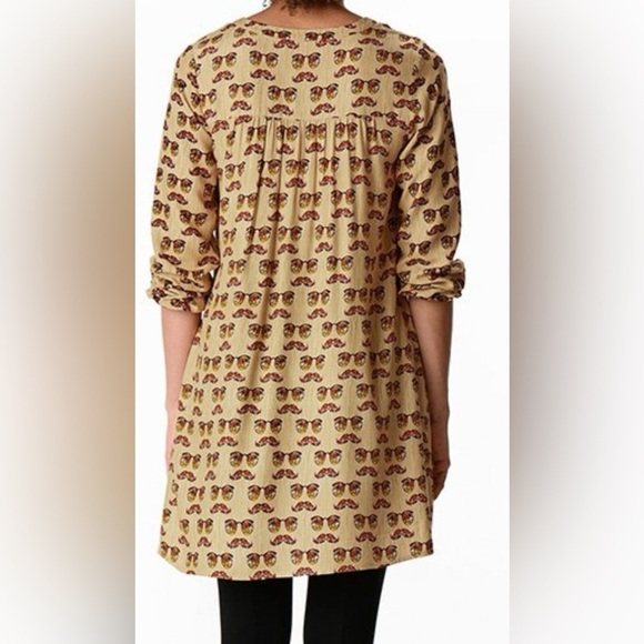 Wayward Fancies Eshakti Pleated Beige Tunic Disguise Print Women’s Size 2X-22W - Picture 9 of 10
